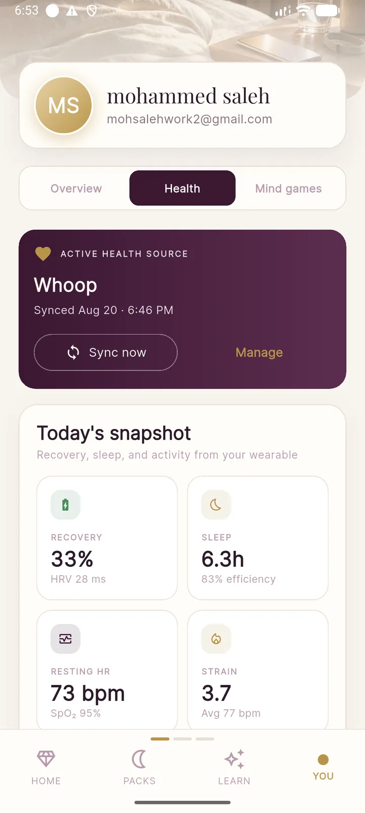 AnfCare screen