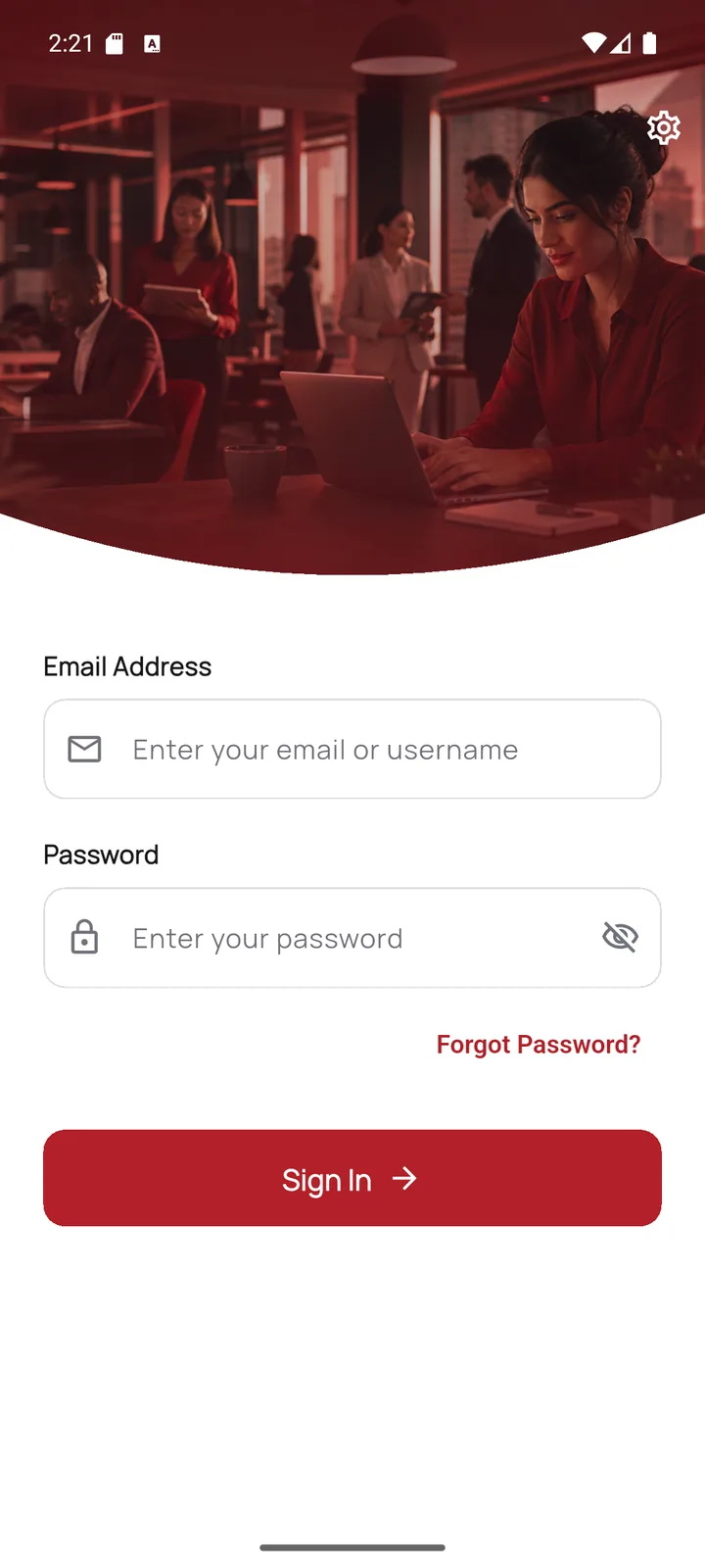 HRMS Mobile screen