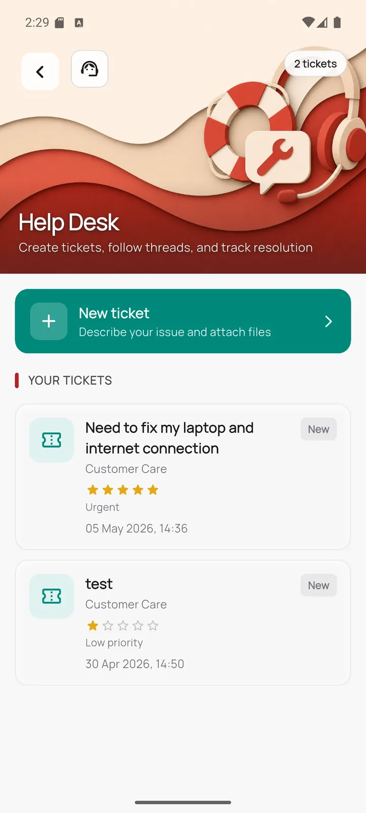 HRMS Mobile screen