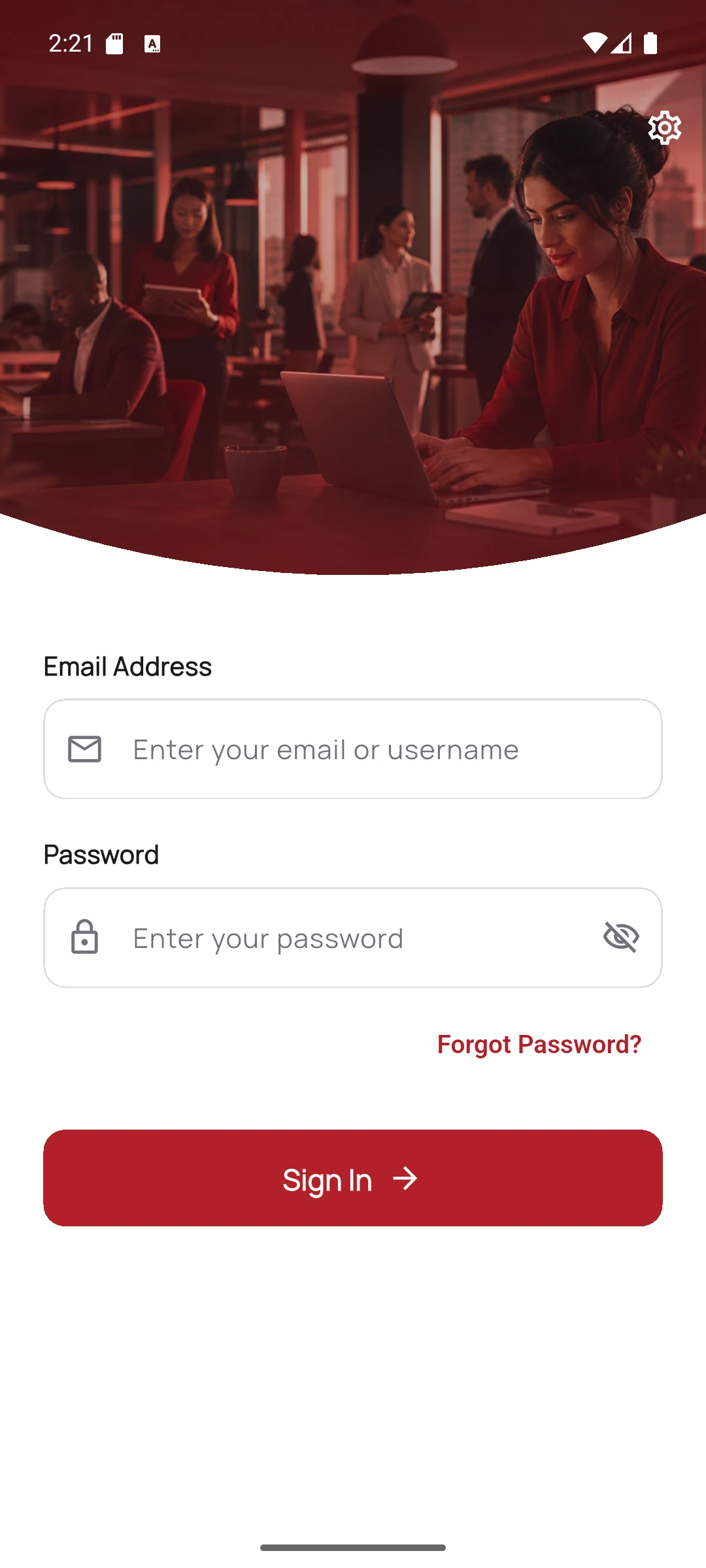 HRMS Mobile screen