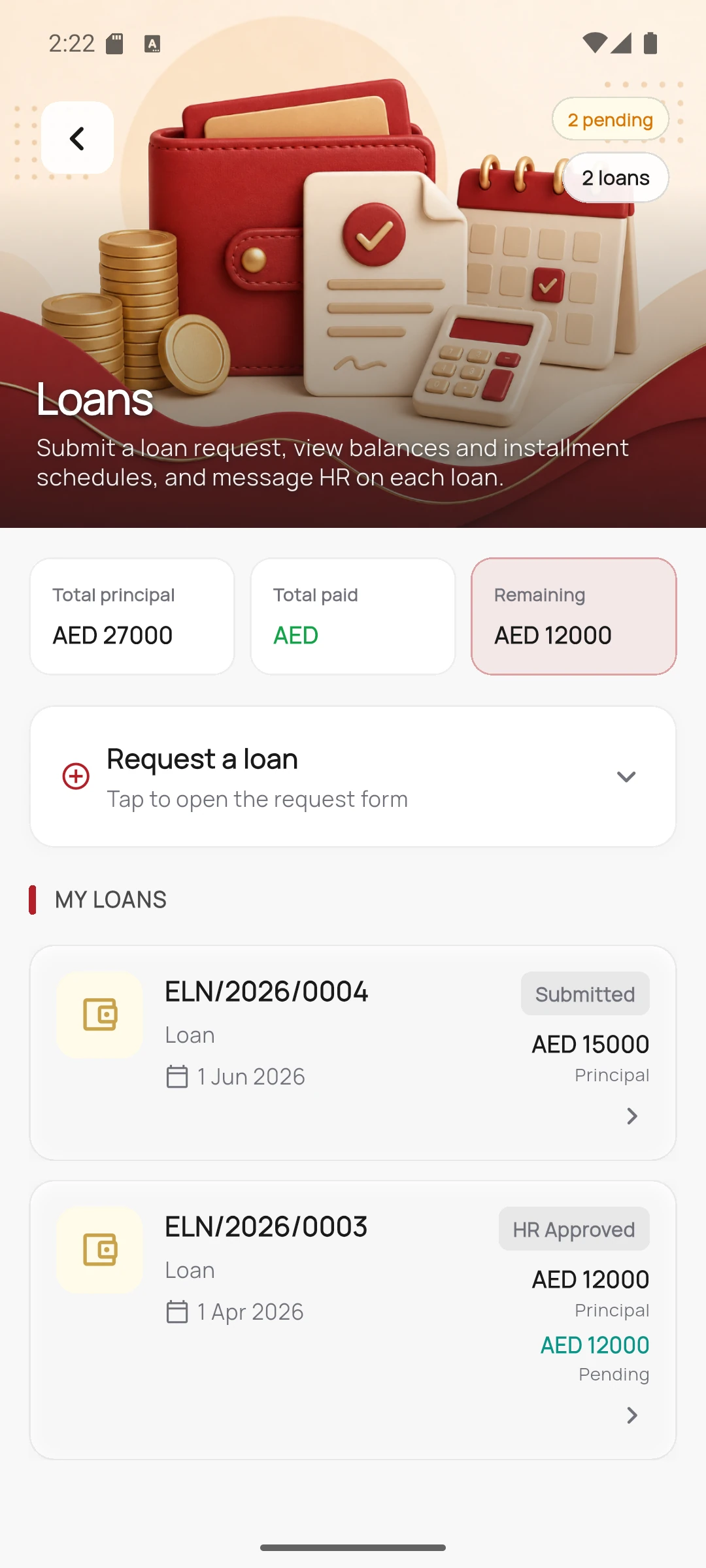 HRMS Mobile screen 12