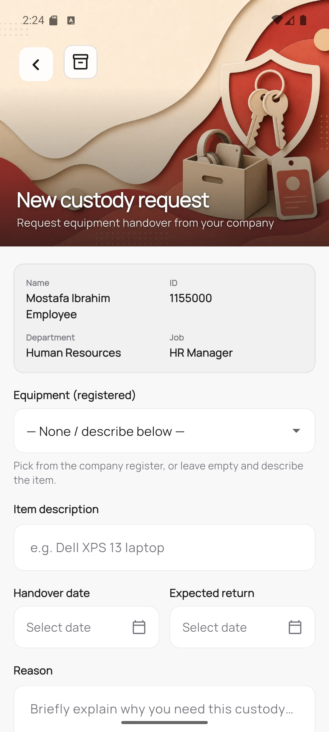 HRMS Mobile screen 15
