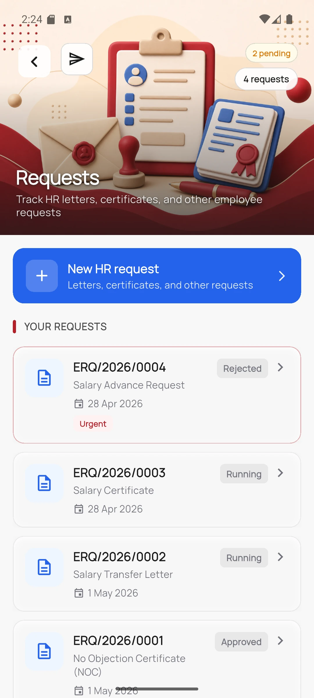 HRMS Mobile screen 16