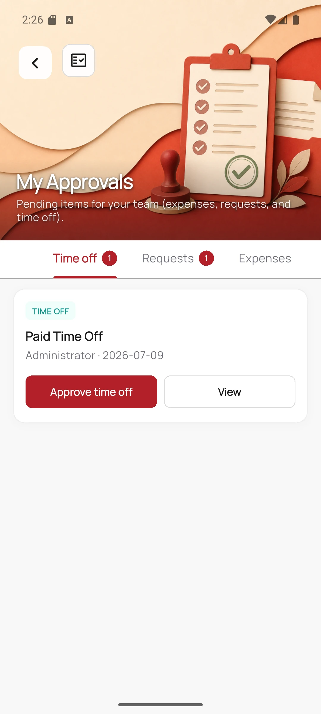 HRMS Mobile screen 23