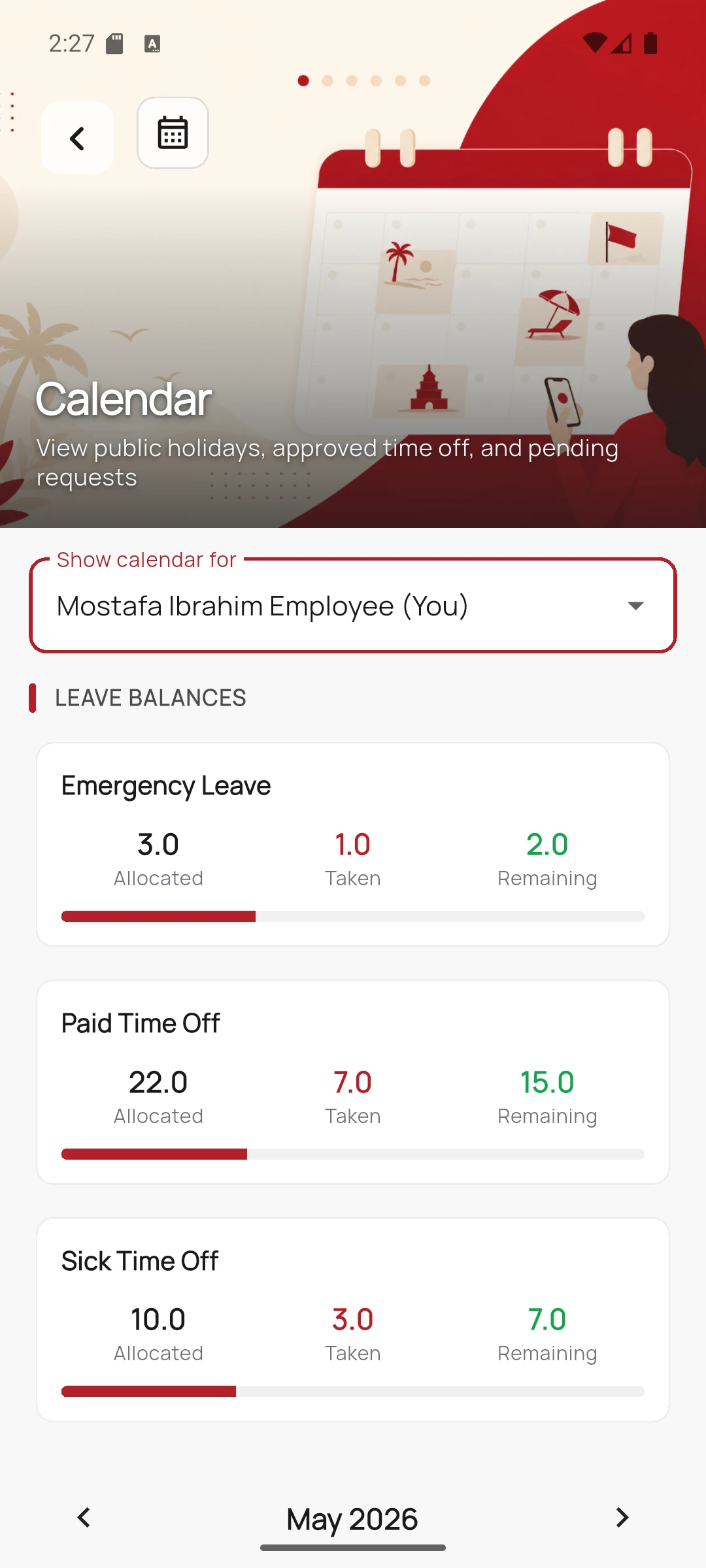 HRMS Mobile screen 28