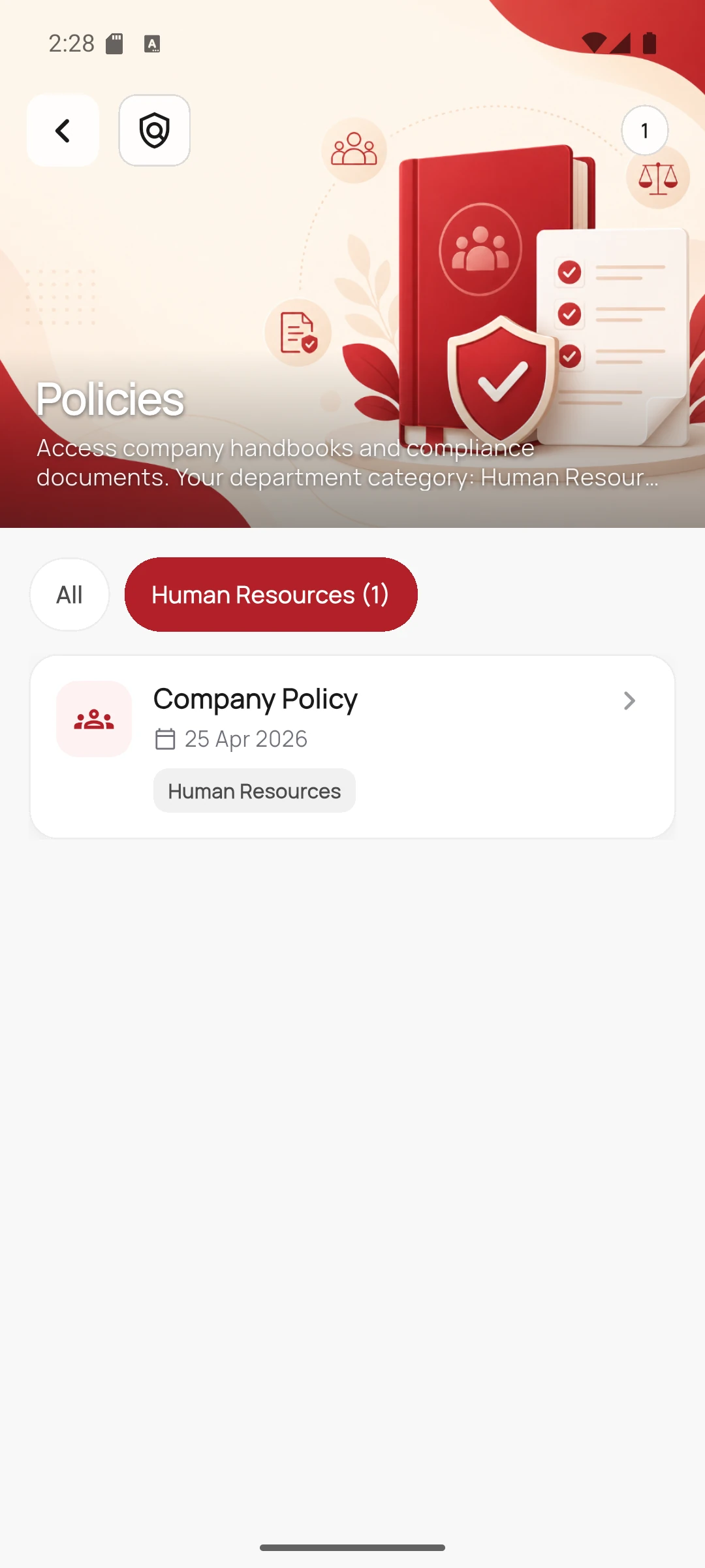 HRMS Mobile screen 31