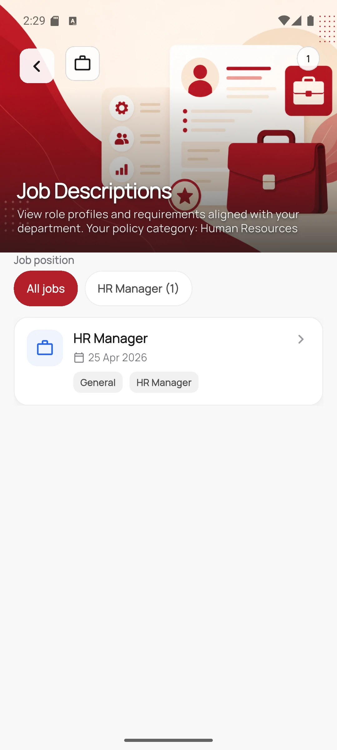 HRMS Mobile screen 32